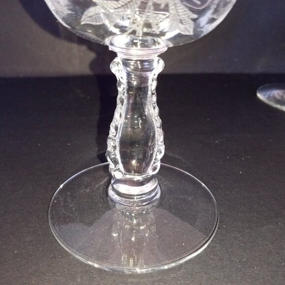 Vintage FOSTORIA "Heather" Crystal Wine Goblets -- Lot of 6 - Picture 7 of 7